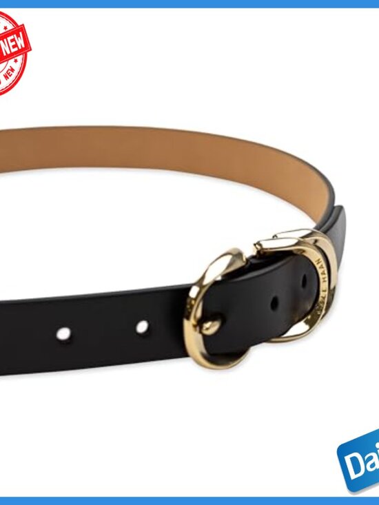 Large Slim Leather Dress Belt with Metal Loops, Adjustable Fit main image 4
